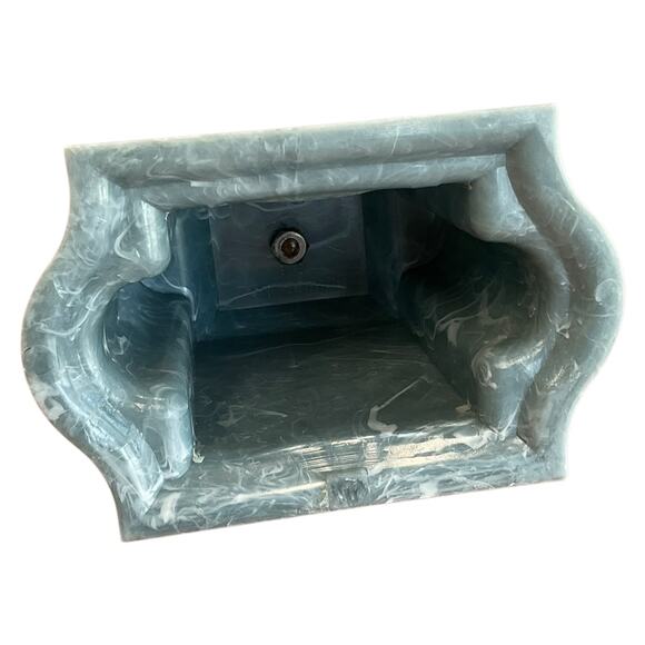 Vintage Blue Swirl Shooting Trophy with Pistol and Target Gold Topper - Picture 7 of 7